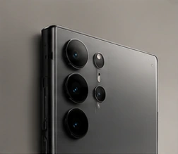 A dark Samsung phone.